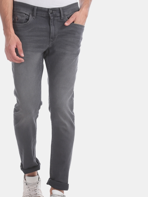

U.S. Polo Assn. Denim Co. Men Grey Brandon Slim Tapered Fit Clean Look Stretchable Jeans