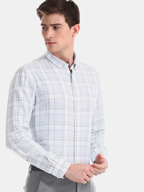 

Arrow New York Men Blue Slim Fit Checked Formal Shirt
