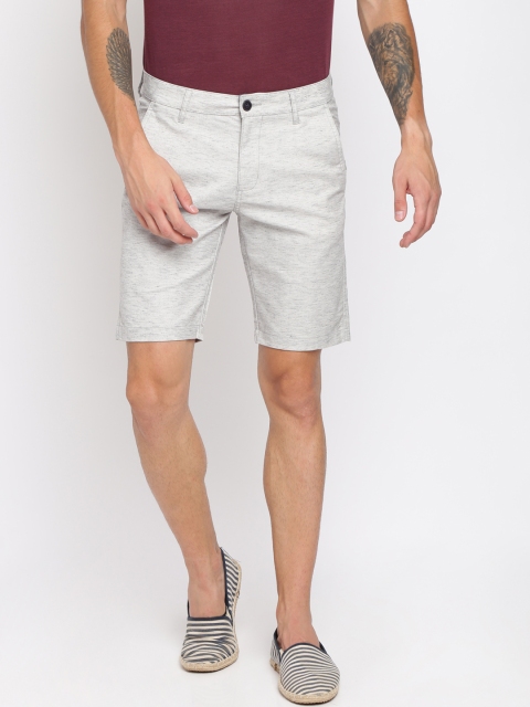 

Crocodile Men Grey Melange Solid Slim Fit Regular Shorts