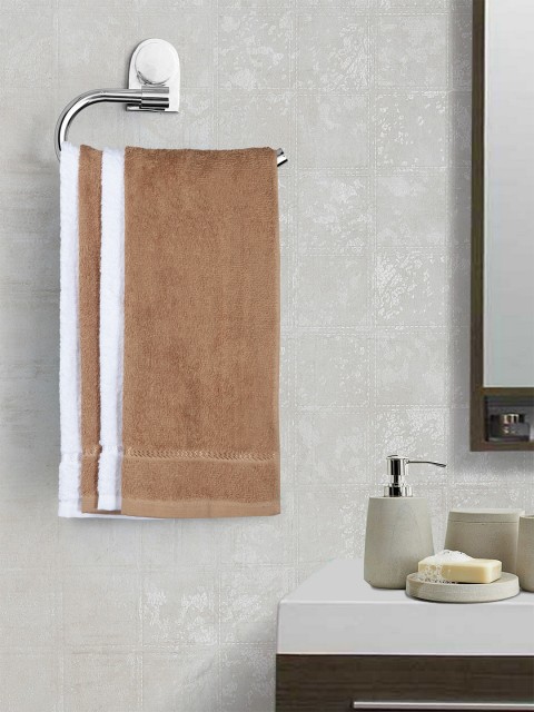 

SPACES Set of 4 Solid 380 GSM Hand Towels, Tan