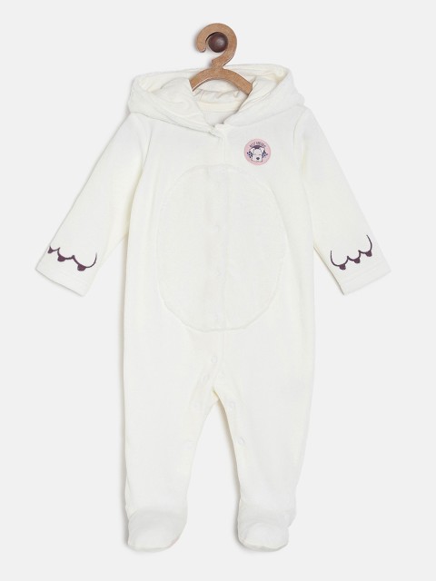 

MINI KLUB Girls Off-White Solid Sleepsuit
