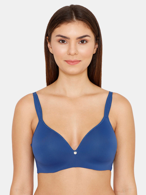 

Zivame Blue Solid Non-Wired Lightly Padded T-shirt Bra ZI1302FASHABLUE