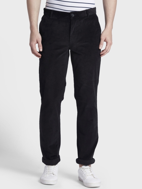 

ColorPlus Men Black Tapered Fit Solid Regular Trousers