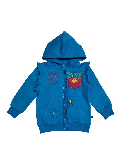 

KiddoPanti Girls Blue Solid Hooded Sweatshirt