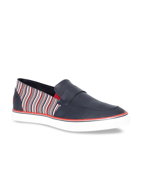 

U.S. Polo Assn. Men Navy Blue Colourblocked Slip-On Sneakers