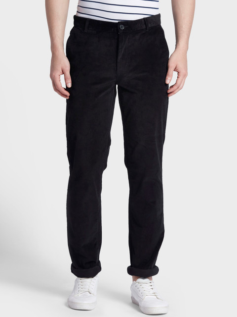 

ColorPlus Men Black Tapered Fit Solid Regular Trousers