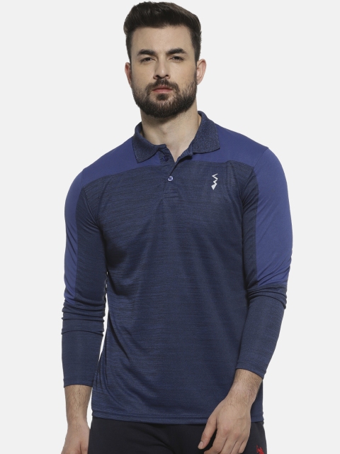 

Campus Sutra Men Blue Solid Polo Collar T-shirt