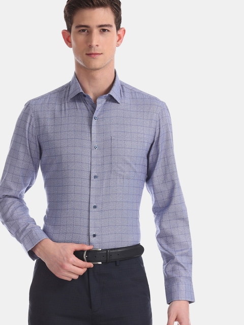 

Arrow New York Men Blue Slim Fit Checked Formal Shirt
