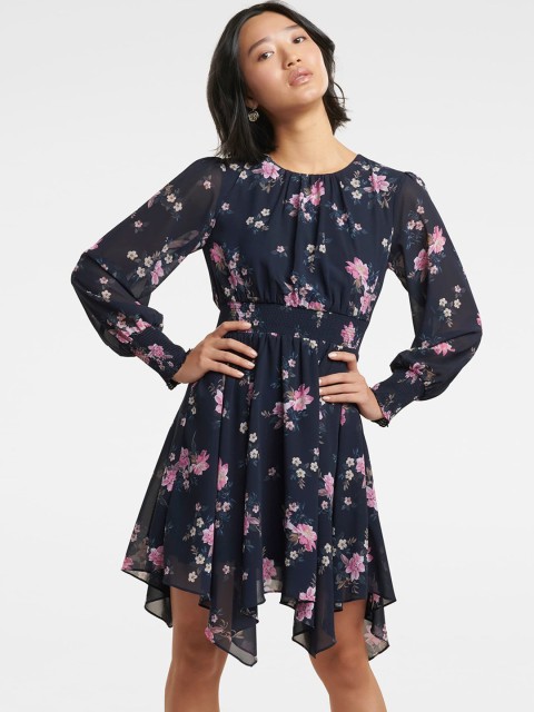 

Forever New Women Blue Floral Print Fit and Flare Dress