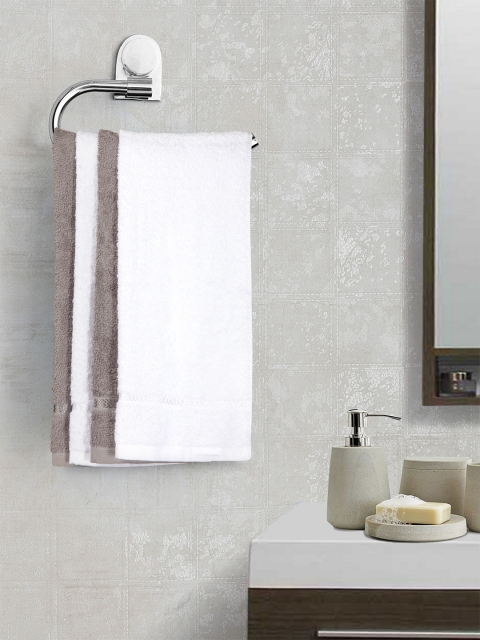 

SPACES Set of 4 Solid 380 GSM Hand Towels, White