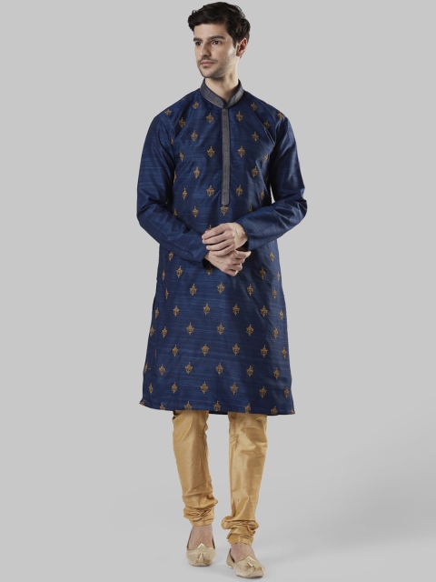 

Ethnix by Raymond Men Blue Embroidered Anarkali Kurta