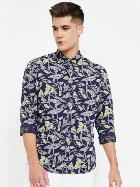 

CODE by Lifestyle Men Navy Blue & Off-White Regular Fit Printed Casual Shirt