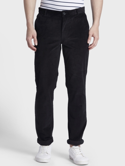 

ColorPlus Men Black Tapered Fit Solid Regular Trousers