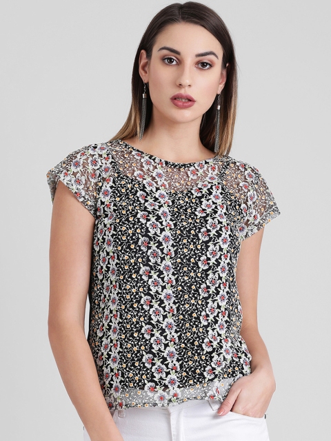 

Zink London Women Black Self Design Top