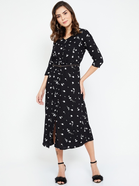 

Bossini Women Printed Black A-Line Dress