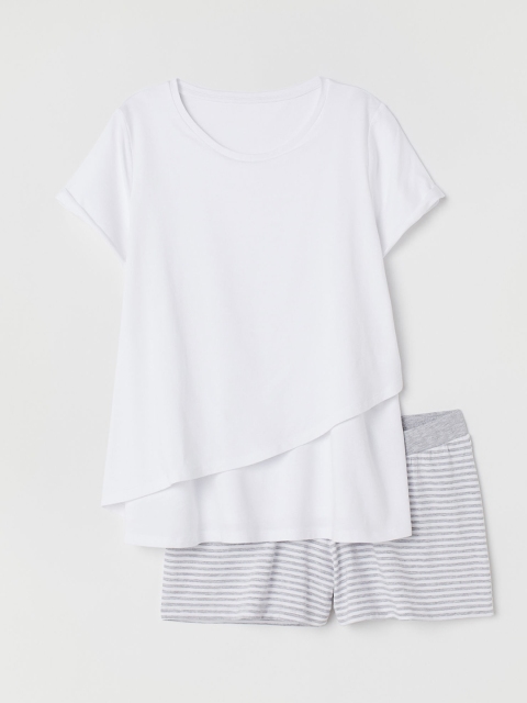 

H&M Women White & Grey MAMA Nursing Sustainable Lounge Pants