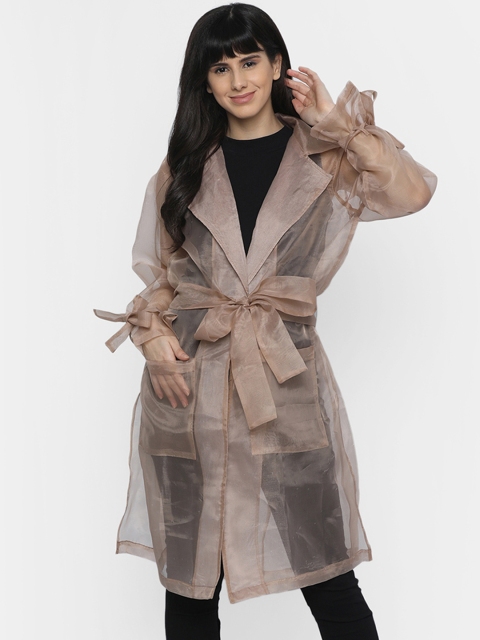 

ISU Women Nude-Coloured Sheer Solid Jacket