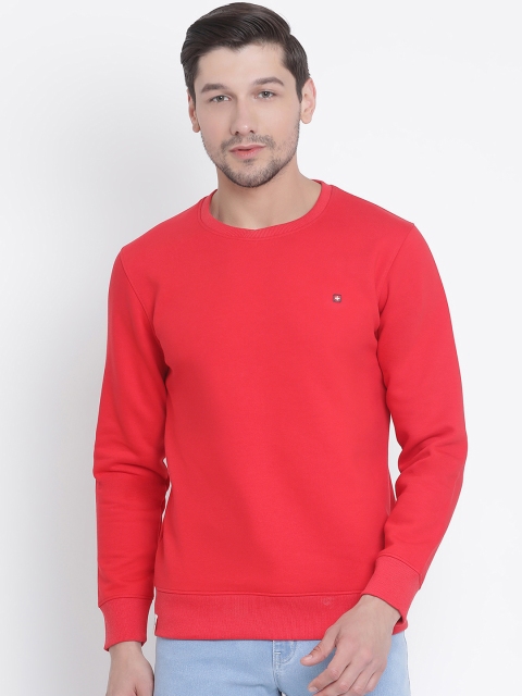 

SWISS MILITARY Men Red Solid Sweatshirt