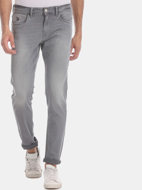 

U.S. Polo Assn. Denim Co. Men Grey Brandon Slim Tapered Fit Clean Look Stretchable Jeans