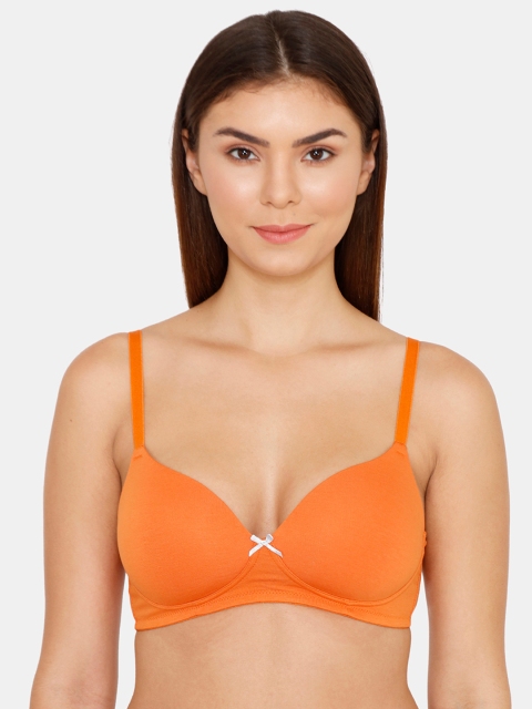 

Zivame Orange Solid Non-Wired Lightly Padded T-shirt Bra ZI1829CORECORNG