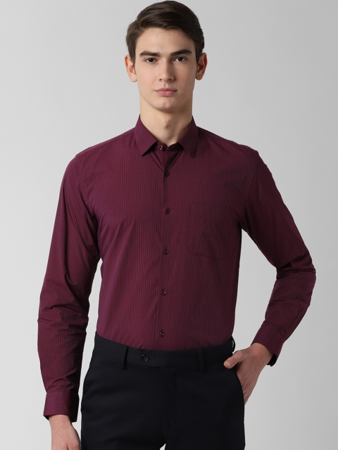 

Peter England Men Maroon & White Regular Fit Striped Formal Shirt
