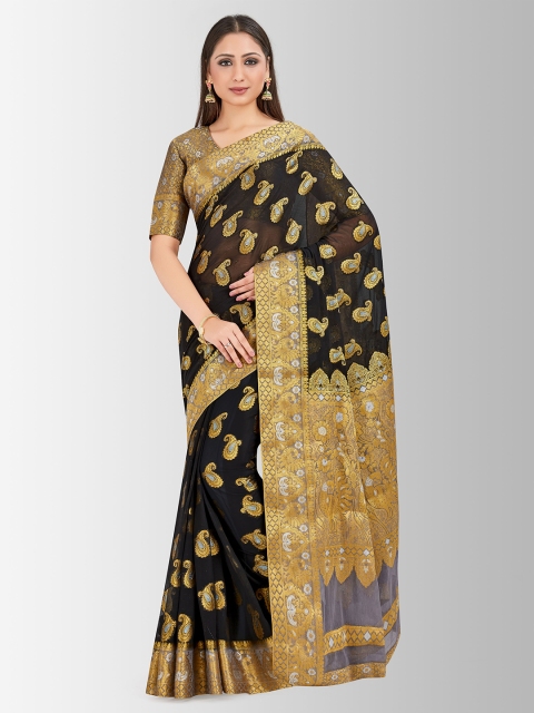 

MIMOSA Black Poly Chiffon Woven Design Banarasi Saree
