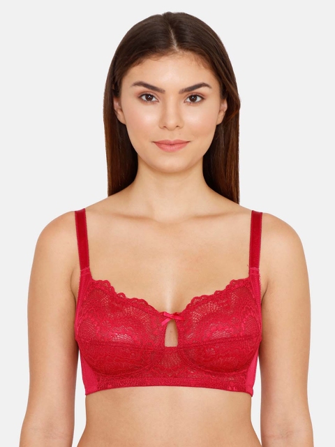 

Zivame Maroon Lace Non-Wired Non Padded Bralette Bra ZI1530FASH00RED