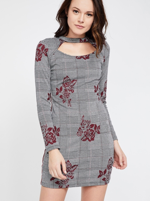 

Ginger by Lifestyle Women Printed Black Sheath Dress