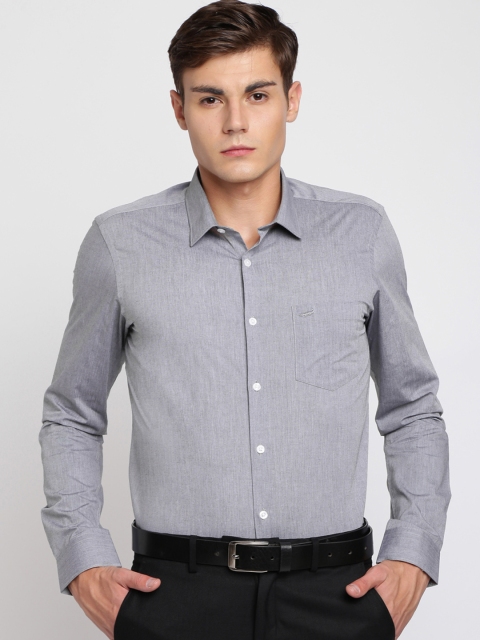 

Crocodile Men Grey Slim Fit Solid Formal Shirt