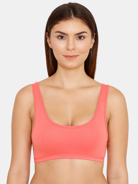 

Zivame Pink & Pink Solid Non-Wired Non Padded Sports Bra ZI10DIFASH0PINK