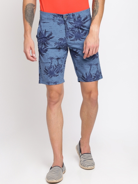 

Crocodile Men Blue Printed Slim Fit Regular Shorts