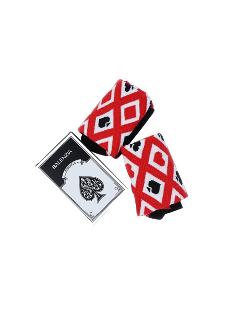

Balenzia Men Red & White Patterned Calf-Length Special Edition Poker Socks