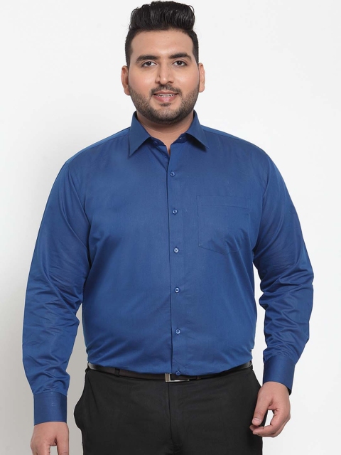 

plusS Men Blue Comfort Regular Fit Solid Formal Shirt
