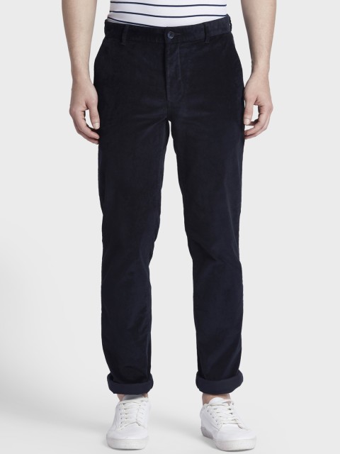 

ColorPlus Men Blue Tapered Fit Solid Regular Trousers