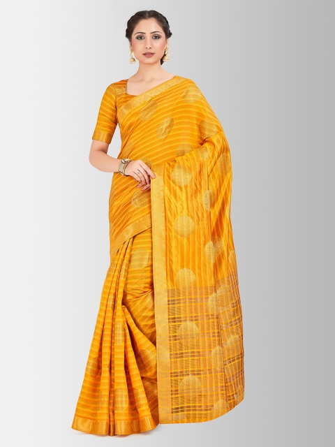 

MIMOSA Yellow Art Silk Woven Design Kanjeevaram Saree