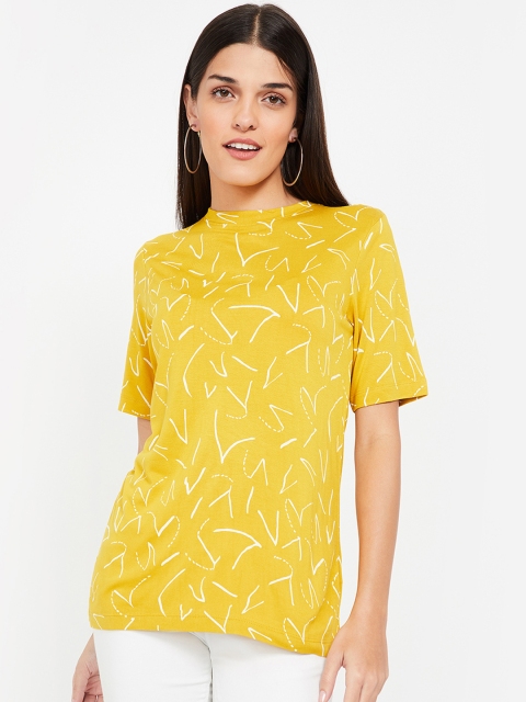 

Bossini Women Yellow Printed Top