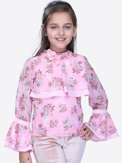 

CUTECUMBER Girls Pink Printed Top