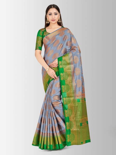 

MIMOSA Grey Art Silk Woven Design Kanjeevaram Saree