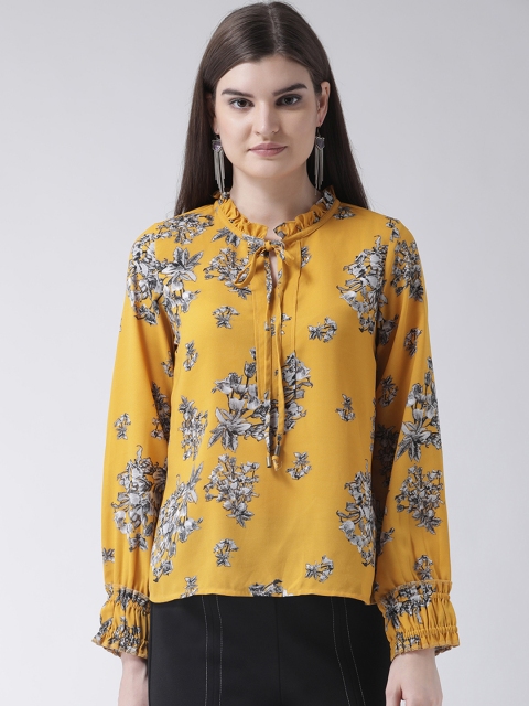 

Latin Quarters Women Mustard Floral Print Top