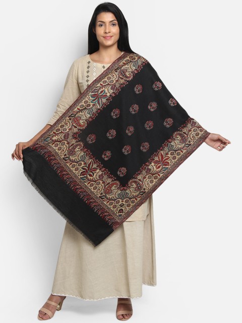 

Anekaant Women Multicoloured Woven Design Pure Woolen Floral Shawl, Multi