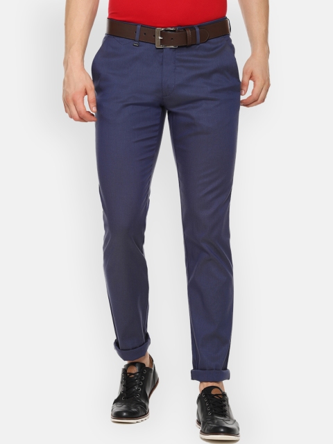 

Van Heusen Men Purple Slim Fit Self Design Regular Trousers