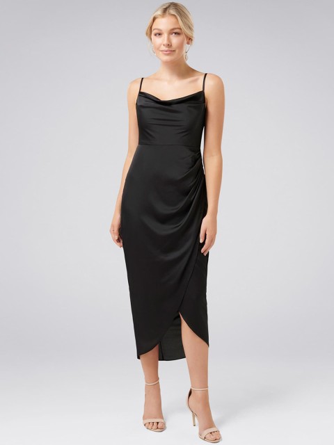 

Forever New Women Solid Black Maxi Dress