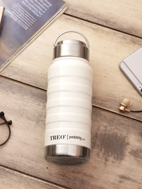 

TREO White & Steel Pebble Thermosteel Hot & Cold Bottle 530 ml