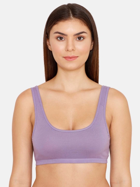 

Zivame Lavender Solid Non-Wired Non Padded Sports Bra ZI10DIFASHAPINK