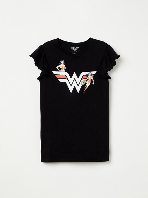 

Fame Forever by Lifestyle Girls Black Wonder Woman Printed Top