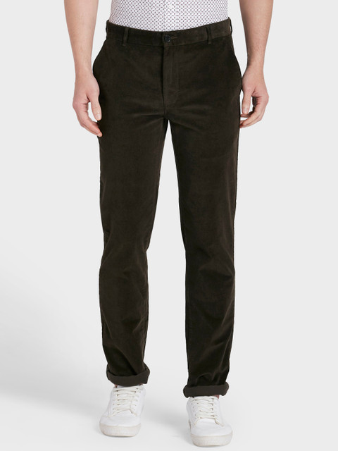

ColorPlus Men Green Tapered Fit Solid Regular Trousers