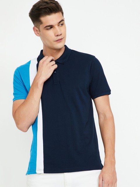 

Fame Forever by Lifestyle Men Blue Colourblocked Round Neck T-shirt