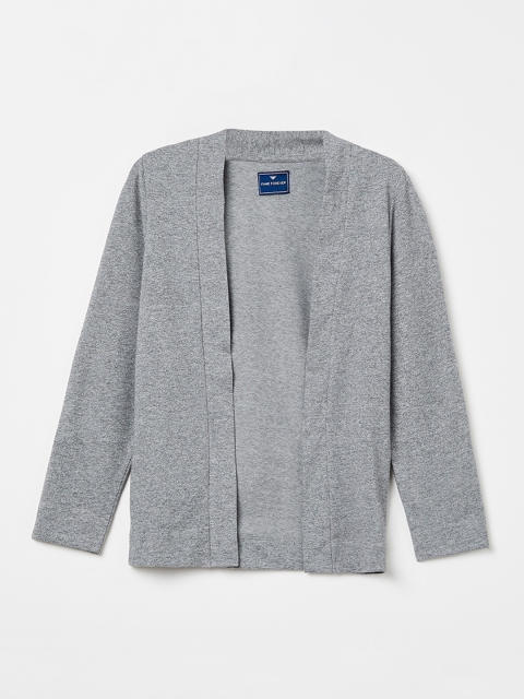 

Fame Forever by Lifestyle Boys Grey Melange Solid Front Open Sweater