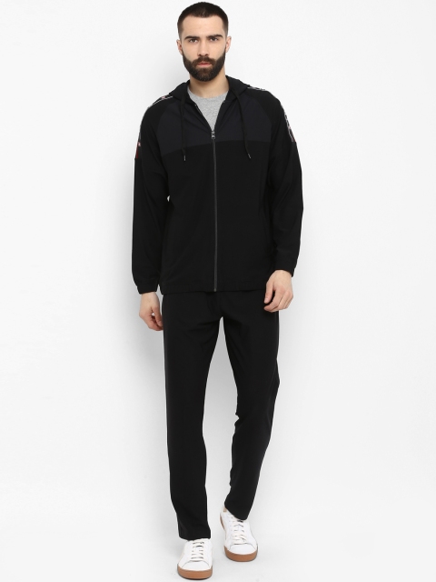 

SWISS MILITARY Men Black Solid Pure Polyester Tracksuit
