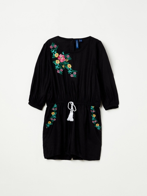 

Fame Forever by Lifestyle Girls Black Embroidered Playsuit